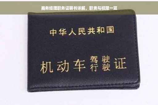 商务经理职务证明书详解，职责与权限一览