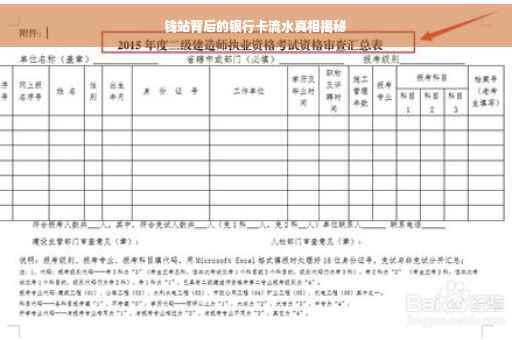 钱站背后的银行卡流水真相揭秘