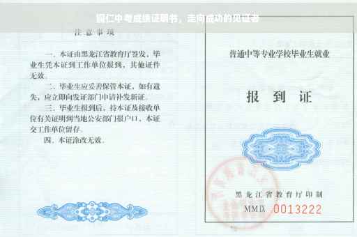 铜仁中考成绩证明书，走向成功的见证者