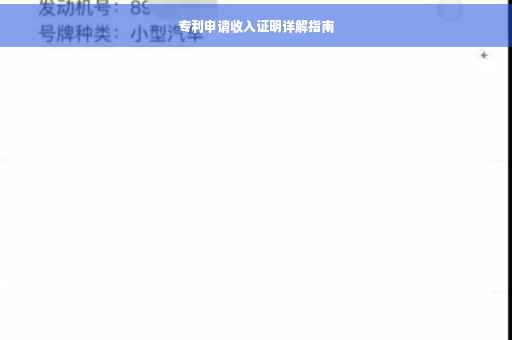 专利申请收入证明详解指南