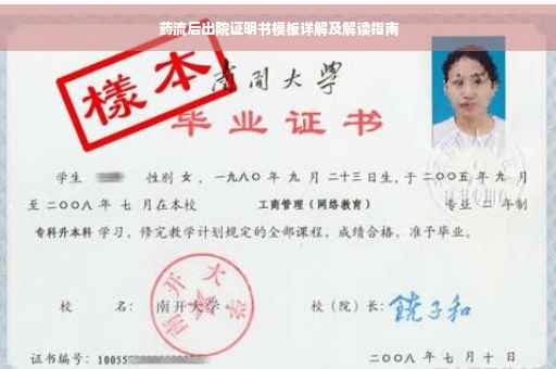 药流后出院证明书模板详解及解读指南