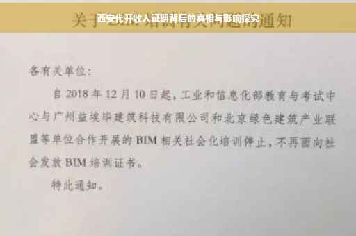 西安代开收入证明背后的真相与影响探究