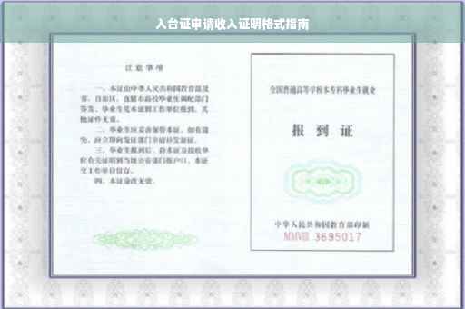 入台证申请收入证明格式指南