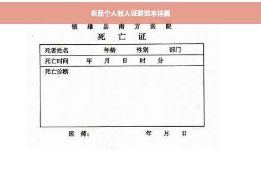 农民个人收入证明范本详解