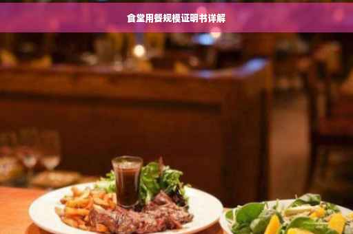 食堂用餐规模证明书详解
