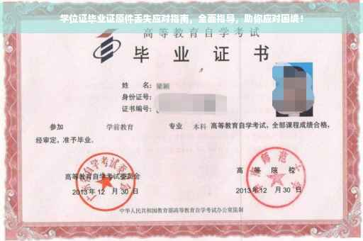 学位证毕业证原件丢失应对指南，全面指导，助你应对困境！