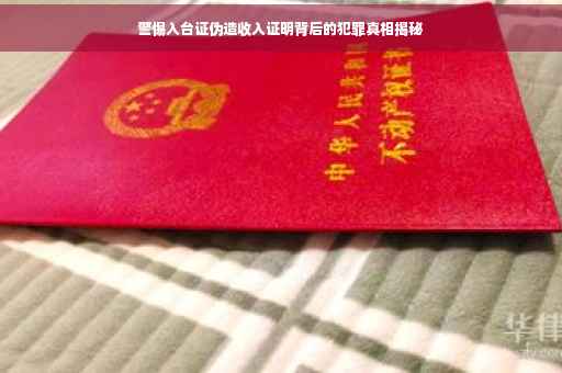 警惕入台证伪造收入证明背后的犯罪真相揭秘