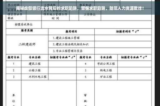 揭秘虚假银行流水背后的求职陷阱，警惕求职陷阱，防范人力资源欺诈！