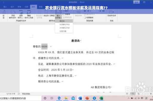 农业银行流水模板详解及运用指南??