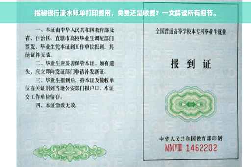 揭秘银行流水账单打印费用，免费还是收费？一文解读所有细节。