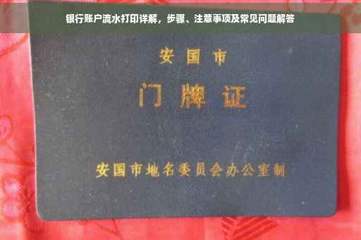 银行账户流水打印详解，步骤、注意事项及常见问题解答