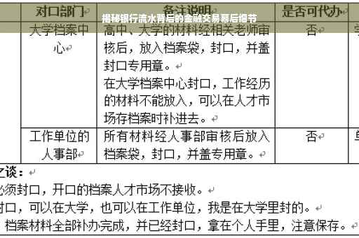 揭秘银行流水背后的金融交易幕后细节