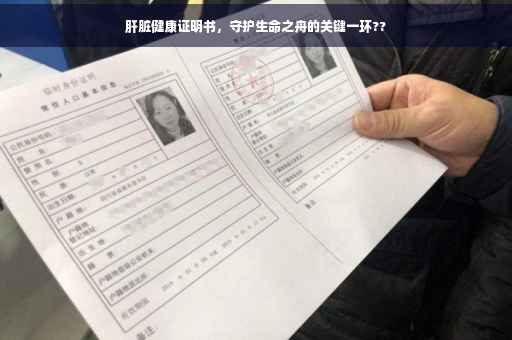 肝脏健康证明书，守护生命之舟的关键一环??