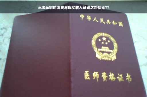 王者玩家的游戏与现实收入证明之路探索??