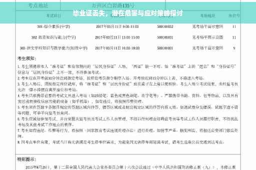 毕业证丢失，潜在危害与应对策略探讨
