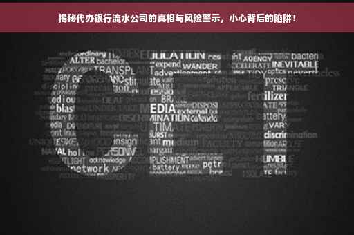 揭秘代办银行流水公司的真相与风险警示，小心背后的陷阱！