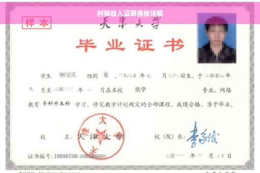 村镇收入证明模板详解