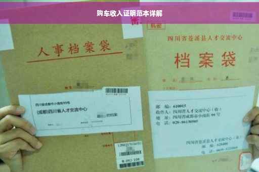购车收入证明范本详解