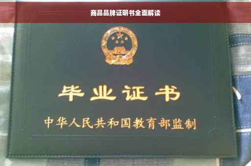 商品品牌证明书全面解读