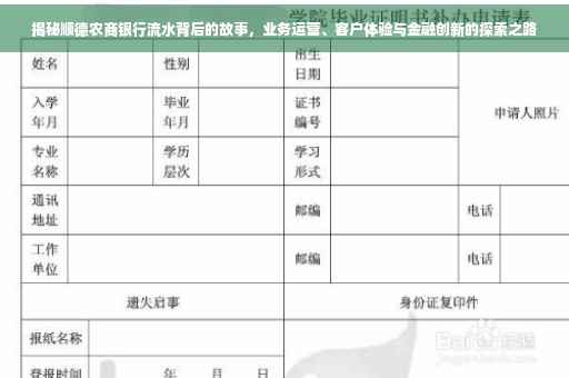 揭秘顺德农商银行流水背后的故事，业务运营、客户体验与金融创新的探索之路