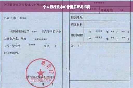 个人银行流水的作用解析与指南