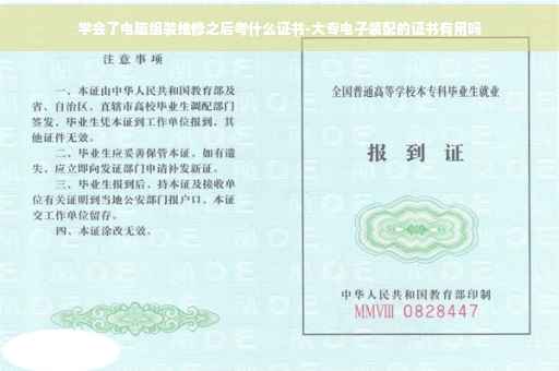 学会了电脑组装维修之后考什么证书-大专电子装配的证书有用吗