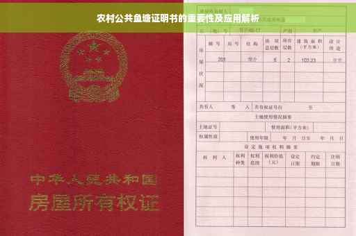 农村公共鱼塘证明书的重要性及应用解析
