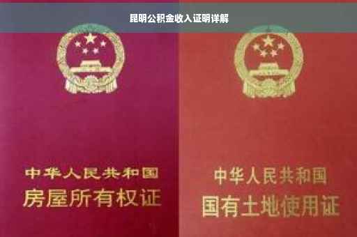 昆明公积金收入证明详解