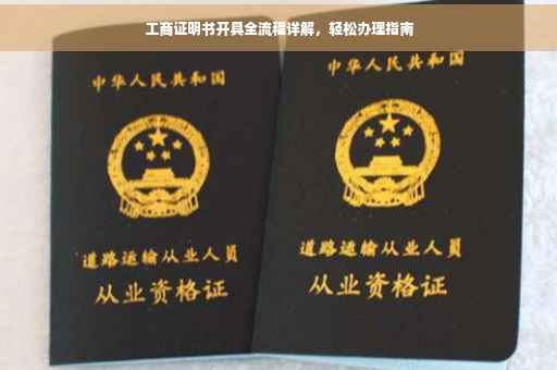 工商证明书开具全流程详解,轻松办理指南 工商证明书开具全流程详解,轻松办理指南