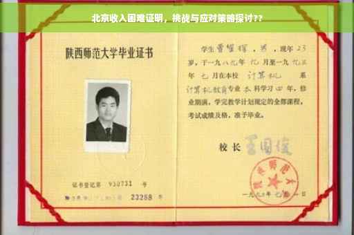 北京收入困难证明，挑战与应对策略探讨??
