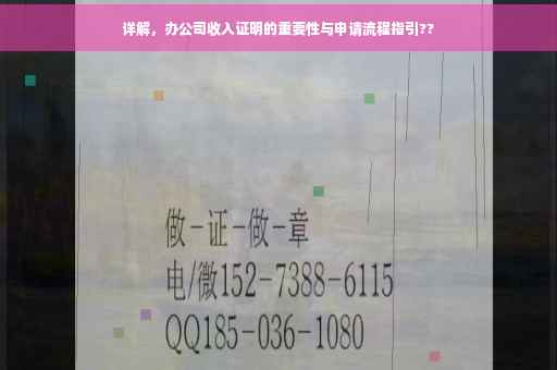详解，办公司收入证明的重要性与申请流程指引??