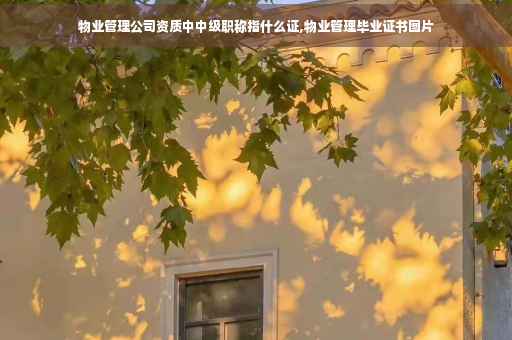 物业管理公司资质中中级职称指什么证,物业管理毕业证书图片
