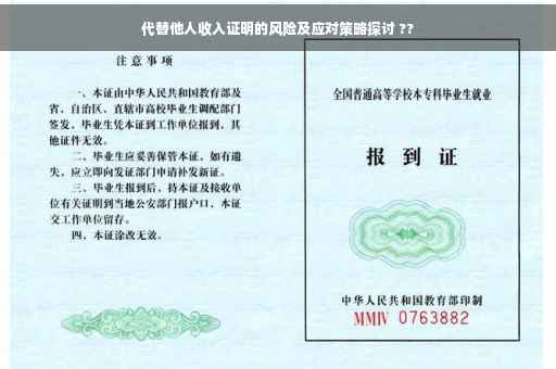 代替他人收入证明的风险及应对策略探讨 ??