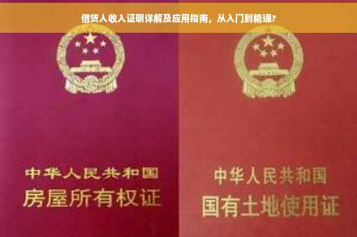 借贷人收入证明详解及应用指南，从入门到精通?