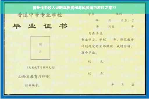 苏州代办收入证明真相揭秘与风险防范应对之策??