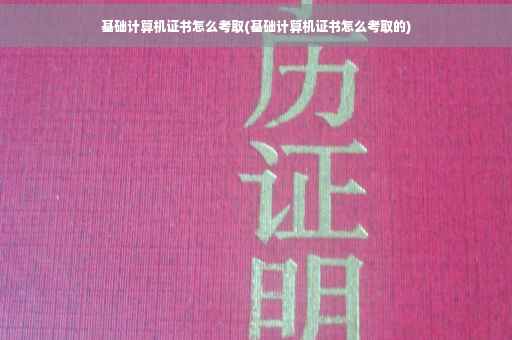 基础计算机证书怎么考取(基础计算机证书怎么考取的)