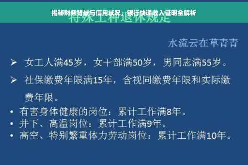 揭秘财务背景与信用状况，银行快递收入证明全解析