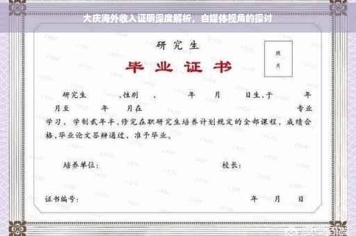 大庆海外收入证明深度解析，自媒体视角的探讨