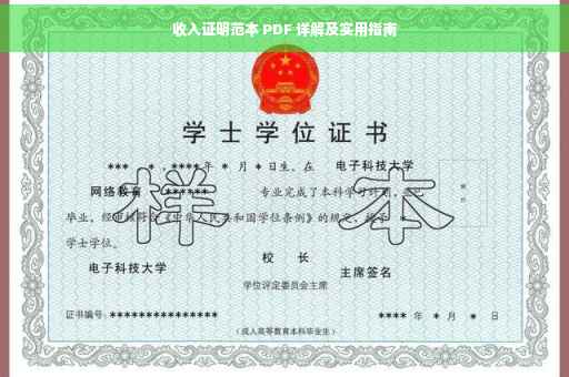 收入证明范本 PDF 详解及实用指南