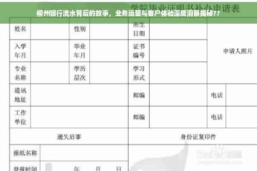 柳州银行流水背后的故事，业务运营与客户体验深度洞察揭秘??