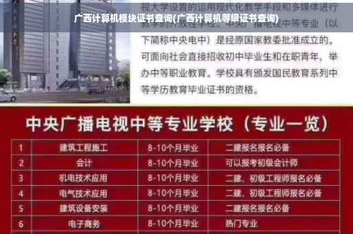 广西计算机模块证书查询(广西计算机等级证书查询)