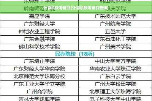 计算机软考证书(计算机软考证书查询)