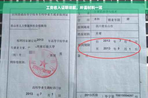 工资收入证明详解，所需材料一览