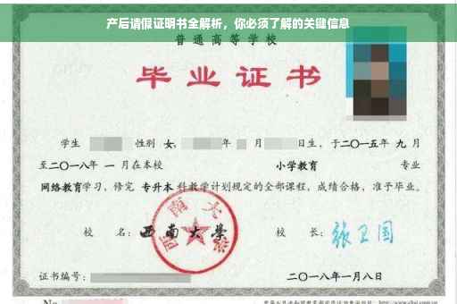 产后请假证明书全解析，你必须了解的关键信息