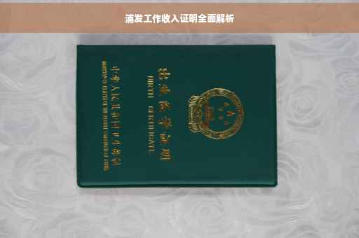 浦发工作收入证明全面解析