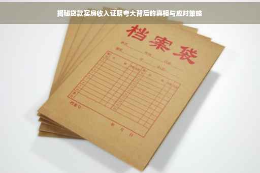 揭秘贷款买房收入证明夸大背后的真相与应对策略