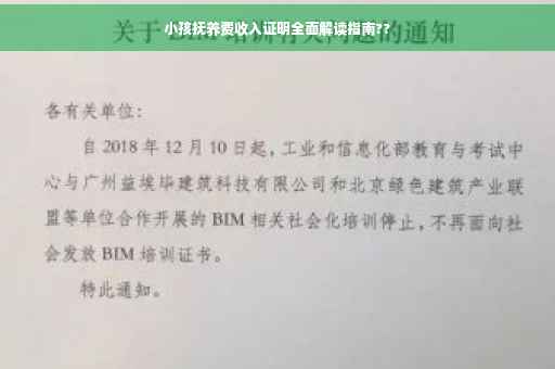 小孩抚养费收入证明全面解读指南??