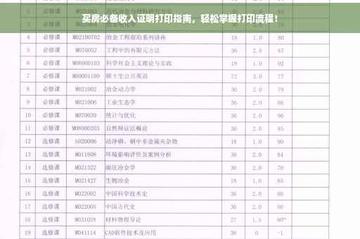 买房必备收入证明打印指南，轻松掌握打印流程！