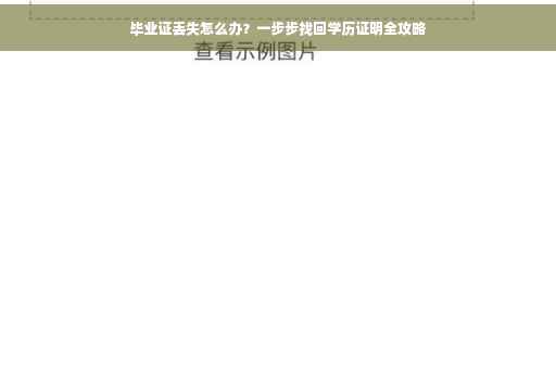 毕业证丢失怎么办？一步步找回学历证明全攻略