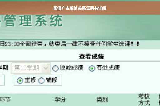 配偶户主解除关系证明书详解